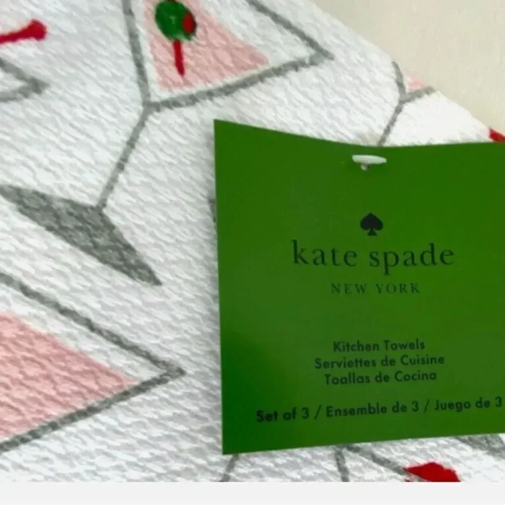 Kate Spade Dish Towels Set of Three in Martini Print!